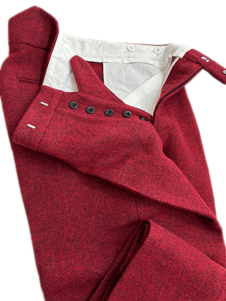 Trad Trousers Prussian Red Button Fly