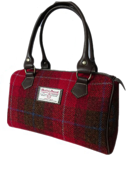 Barrel Bag Red Check M