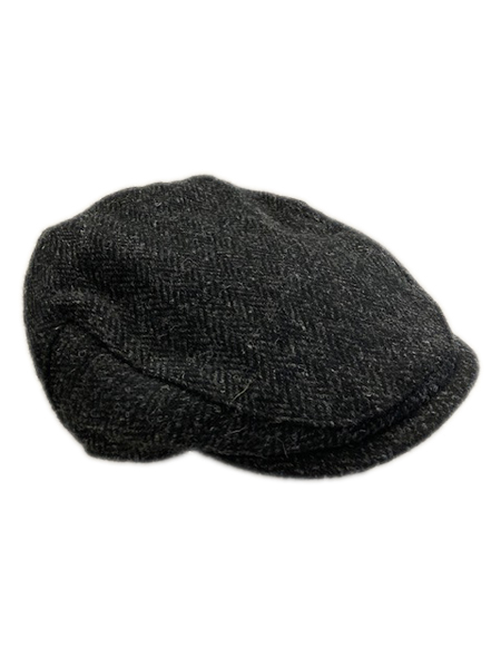 Black Herringbone Mens Cap