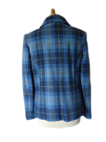 Harris Tweed Blue Check Anna-Bell Ladies Short jacket Buy authentic Harris  Tweed from Scotland.