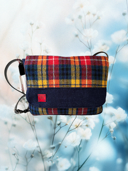 Buchanan Check Harris Tweed Moray Satchel Bag Front