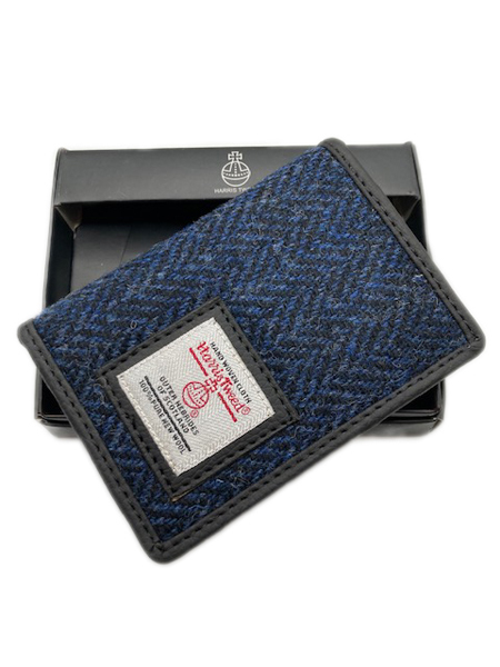 Card Holder Blue Herringbone