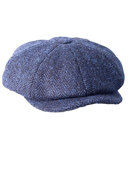 Carloway Cap Blue Herringbone