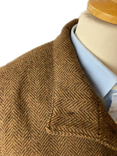 Charles Shortie Coat Brown Herringbone