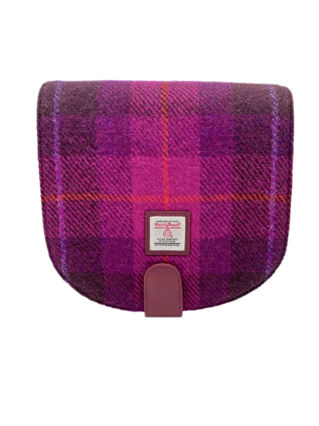 Cross Body Bag Purple Check Front