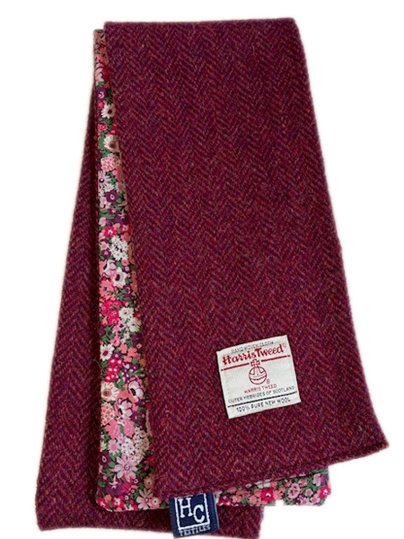 Deep Red Herringbone Scarf