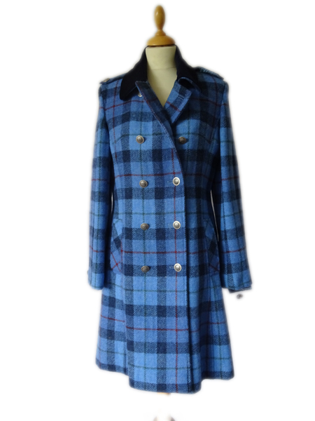 Ellie Blue Check Coat
