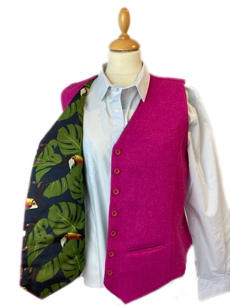 Fiona Waistcoat Fuschia Open