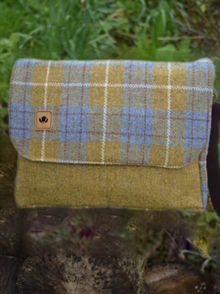 Granton Satchel Mustard Harris Tweed