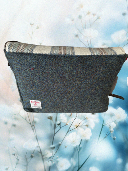 Grey Check Harris Tweed Moray Stachel Bag Back