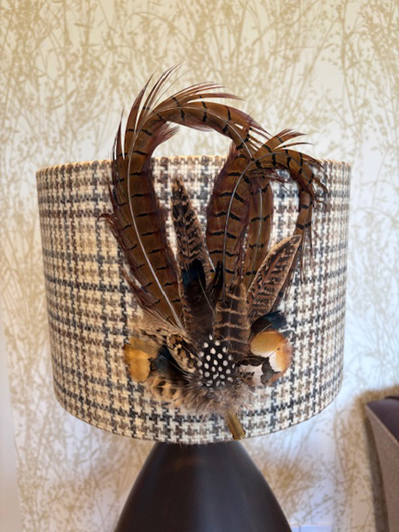 Harris Tweed Lamp Shade Mocha Cream Dogtooth