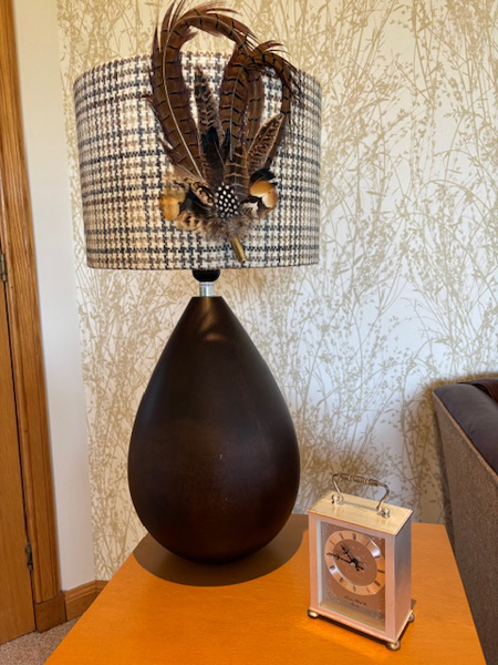 Harris Tweed Lampshade Mocha Cream Dogtooth