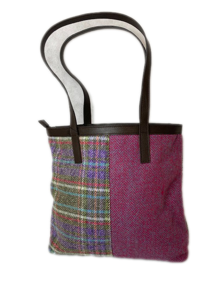 Harris Tweed Large Shopper Pink Multi Check