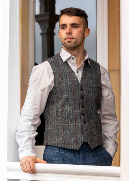 Harry Waistcoat 6button Cloth  Back