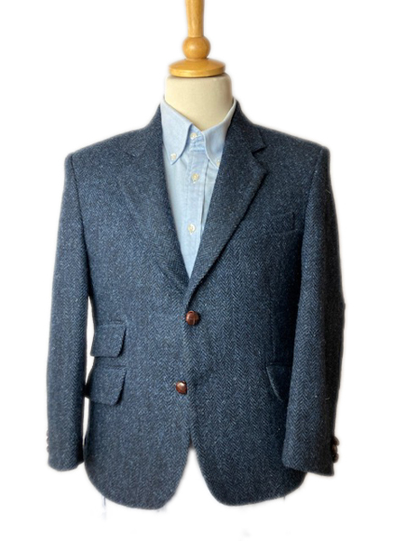Jacket Short Blue Herringbone