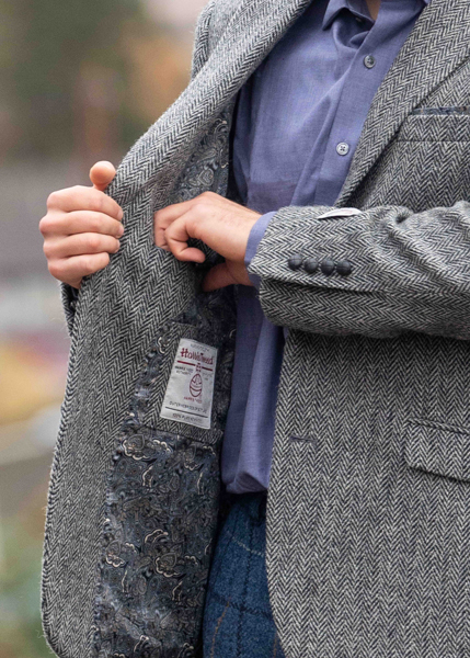 Grey Signature Harris Tweed British Wool Blazer