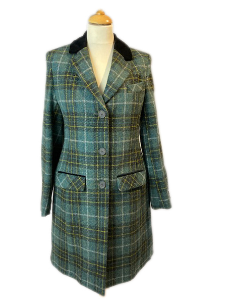 Linda Green Check Coat
