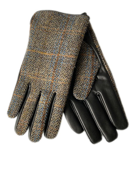 Mens Harris Tweed Tan Gloves