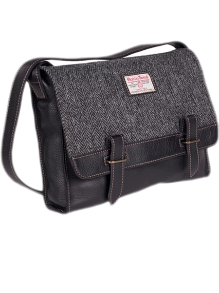 Messenger Bag Charcoal Herringbone