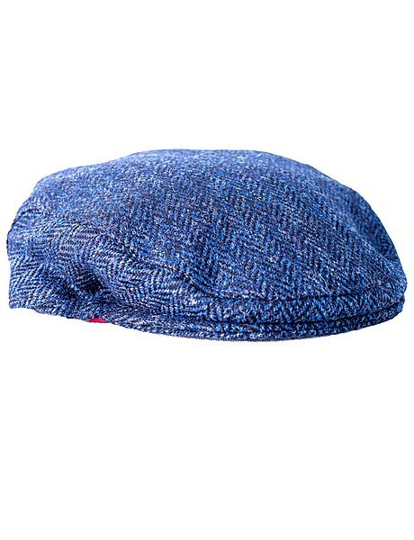 Stornoway Cap Blue Herringbone