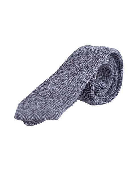 Tie Grey Herringbone