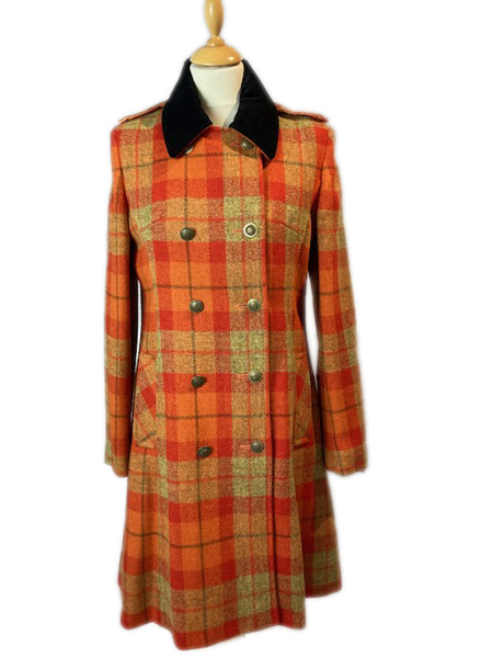 Vicki, Burnt Orange Check Harris Tweed Coat : Harris Tweed Shop, Buy ...