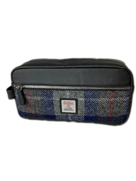 Washbag Blue Check Front
